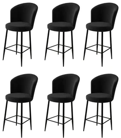 Set de scaune de bar Fora Black, 6 buc., 6 buc.