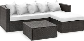 Blumfeldt Theia Lounge, set de mobilă pentru grădină, 5 perne, negru