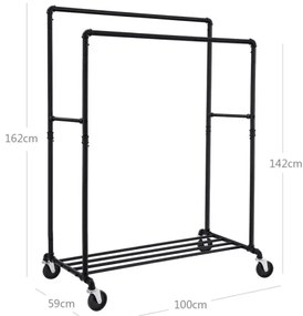 Cuier mobil pe suport LINEA, negru