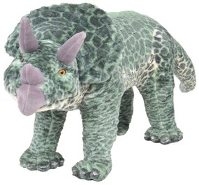 vidaXL Jucărie de pluș verticală dinozaur triceratops, verde, xxl