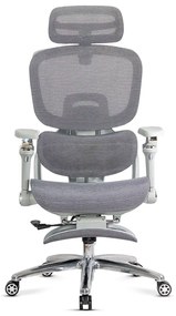 Scaun ergonomic gri de birou cu suport lombar încălzit cu masaj și șezut cu ventilație SYYT 9521