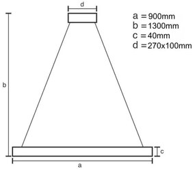 Lustră LED dimabilă pe cablu LED/55W/230V 3000-6500K + telecomandă