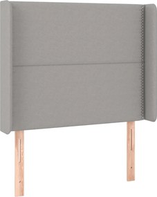 vidaXL Tăblie de pat cu aripioare gri deschis 93x16x118/128 cm textil