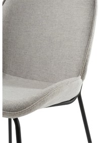 Scaun cu husă din catifea și picioare metalice Canett Hella, gri