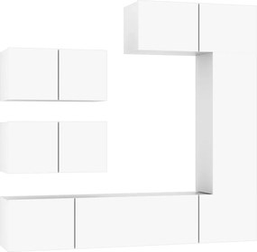 vidaXL Set dulap TV, 6 piese, alb, lemn prelucrat