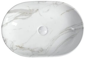 Sapho - Lavoar pentru blat DALMA 59 x 42 cm, ceramică/Carrara