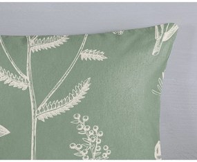 Lenjerie de pat verde din flanelă pentru pat dublu/extinsă 200x220 cm Herbs – Good Morning