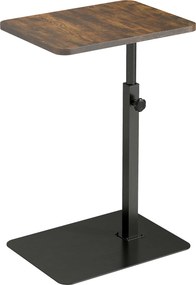HOMCOM Măsuță laterală în formă de C, reglabilă pe înălțime, pentru canapea și pat, metal, maro rustic | Aosom Romania