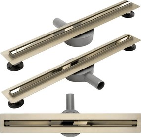 Set rigola dus plus capac inclus 50 cm Rea Neo Slim Mirror Gold Pro auriu