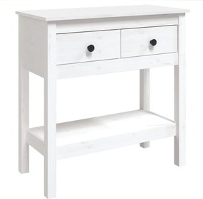 vidaXL Masă consolă, alb, 75x35x75 cm, lemn masiv de pin