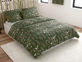 Lenjerie de pat din microfibra OAK DEER verde inchis Dimensiune lenjerie de pat: 70 x 90 cm | 140 x 200 cm