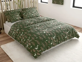 Lenjerie de pat din microfibra OAK DEER verde inchis Dimensiune lenjerie de pat: 70 x 90 cm | 140 x 220 cm