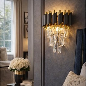 Brilagi - Aplică de perete ECLIPSE 2xE14/10W/230V negru/auriu