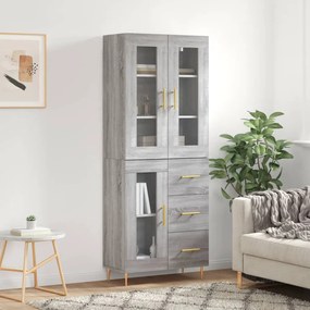 vidaXL Dulap înalt, gri sonoma, 69,5x34x180 cm, lemn compozit