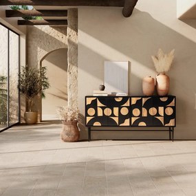 Comodă neagră din lemn de mango 175x90x40 cm Navya – MOME