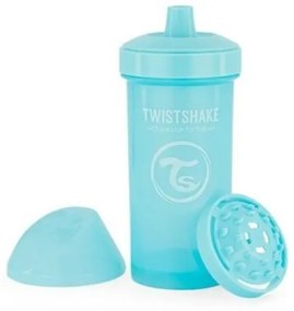 Sticlă Twistshake Non-Leaking cu pai 360 ml12 m+, albastru