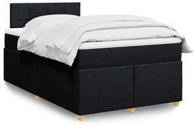 3288921 vidaXL Pat box spring cu saltea, negru, 120x190 cm, catifea