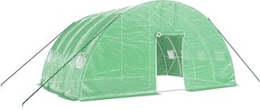 vidaXL Seră cu cadru de oțel verde 24 m² 6x4x2,85 m