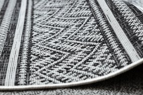 Covor SISAL SION Zig Zag, Caro Boho 22168 țesute plate negru / ecru
