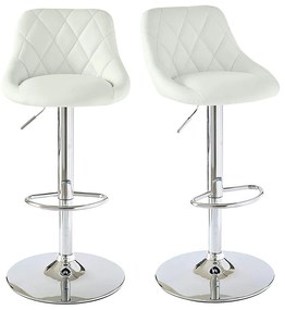 2 buc scaune de bar cu spatar-alb