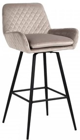 Scaun de bar rotativ tapitat Linsey crem