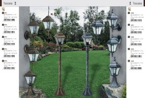 Pendul pentru exterior, inaltime reglabila, IP43, argintiu antic Toscana 8399 RX