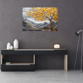 Tablou – Arbore cu frunze aurii (90x60 cm)