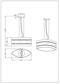 Trio - Lustr pe cablu NIKOSIA 2xE27/40W/230V auriu