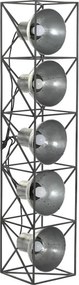 Lustră suspendată din metal, gri și negru, cu 5 brațe, 24 x 115 x 24 cm, „Charroux”