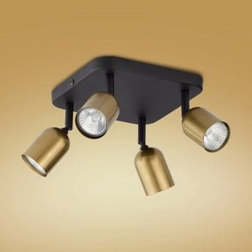 LED RGBW dimmabil spot TOP 4xGU10/6,5W/230V 2700-6500K auriu/negru