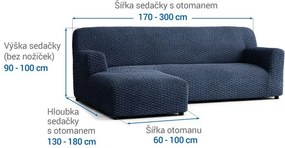 Gaico Huse bielastice MOSAICO albastre canapea cu otoman stânga (l. 170 - 300 cm)