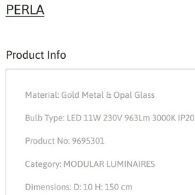 Lustra/Pendul LED design modern PERLA