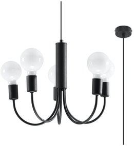 Lustră neagră ø 45 cm Karim – Sollux