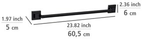 WENKO 71445800 - Bară pentru prosoape VACUUM-LOC QUADRO ED 60,5x6 cm negru