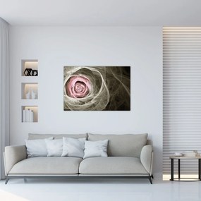 Tablou - Abstract trandafir roz deschis roz (90x60 cm)