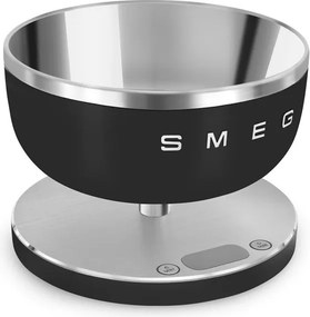 Cantar de bucatarie Smeg Collezione KSC01BLMWW, Pana la 5 kg/5 l, Functie TARA, Afisaj LED, Baza antiderapanta, Baterie reincarcabila, Negru mat