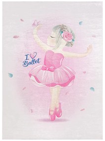 BAMBINO 42830 covor lavabil Balerina pentru copii anti-alunecare - roz
