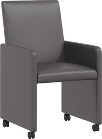 vidaXL Scaune de dining cu roți cu roți 2 pcs Gri 57 x 66 x 94 cm