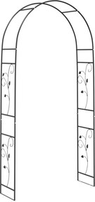 vidaXL Arc de Grădină Floral Negru 115 x 37 x 231 cm