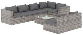 3102397 vidaXL Set mobilier de grădină cu perne, 8 piese,gri, poliratan