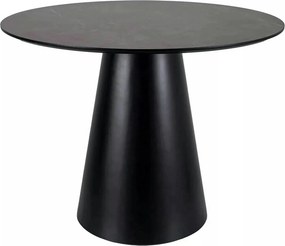 Masa ANGEL, gri cu efect de marmura/negru mat, 100x75 cm