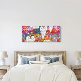 Tablou - Inima pe un fundal abstract (120x50 cm)