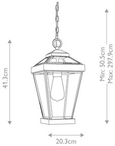 Lustră pe lanț de exterior RAVINE 1xE27/60W/230V IP23 neagră Quoizel