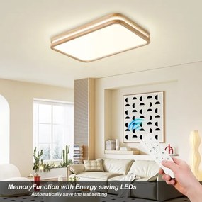 Brilagi - Corp de iluminat LED reglabil MOLINA SQUARE LED/54W/230V stejar 60x40 cm + telecomandă