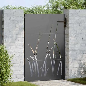 vidaXL Poartă de grădină Negru 105 x 125 cm Oțel vopsit în pulbere