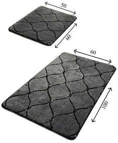 Set 2 covorașe dreptunghiulare de baie Foutastic Wave, gri închis