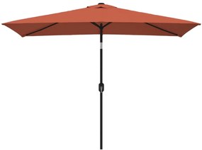 Umbrela de soare exterior, stalp metalic, caramiziu, 300x200 cm Terracota
