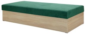 Pat de o persoană (canapea) 85 cm Idona (smaragd) (cu somieră și saltea) (cu sp. depozitare). 1098589