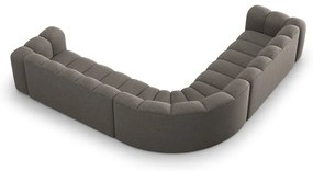 Colțar modular gri închis cu tapițerie din chenille Lupine – Micadoni