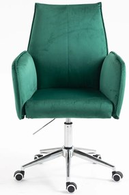 HR280K Scaun Verde din Catifea cu Bază Cromata